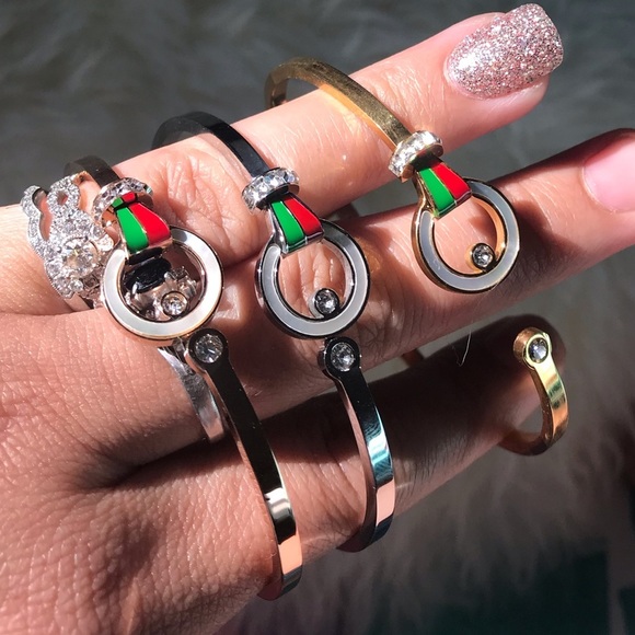 Jewelry - Gold silver or rose gold bangle bracelet